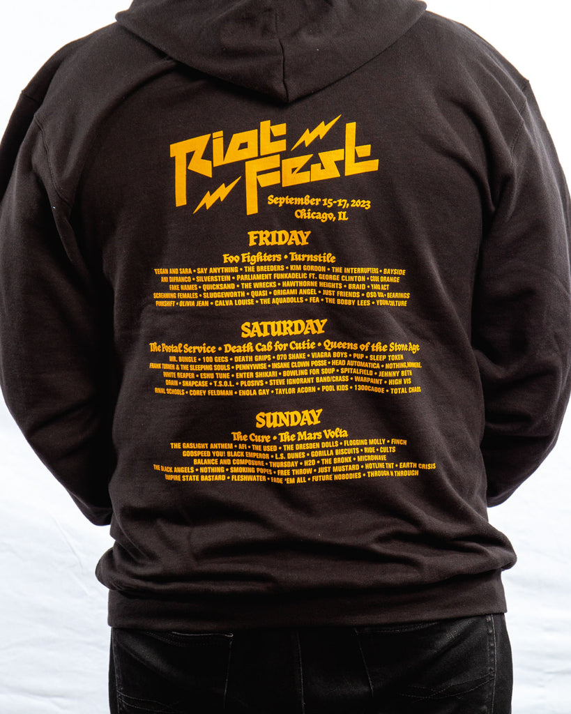 Riot Fest 2023 Lineup Hoodie Riot Brand