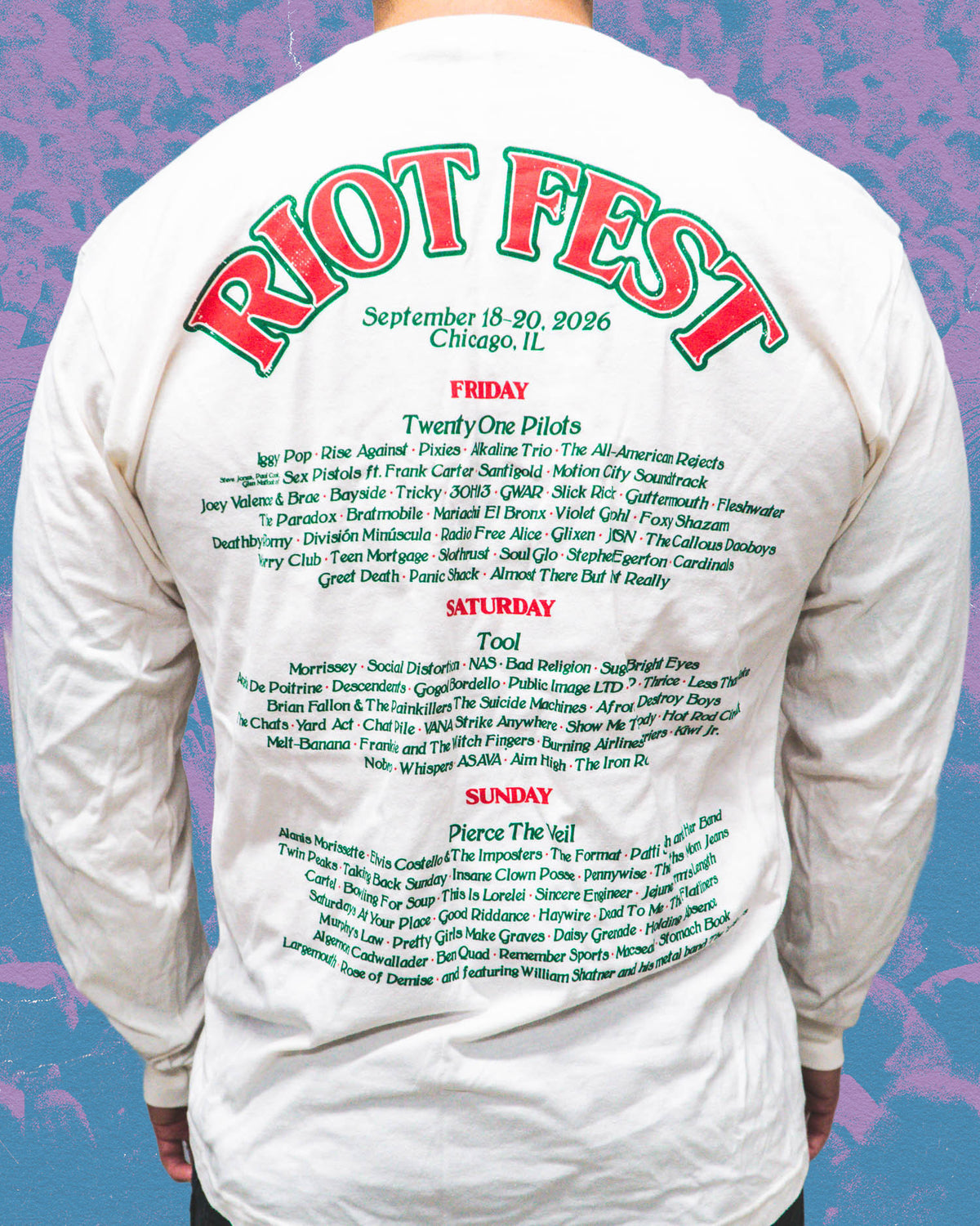 2026 Pizza Long Sleeve Lineup Tee