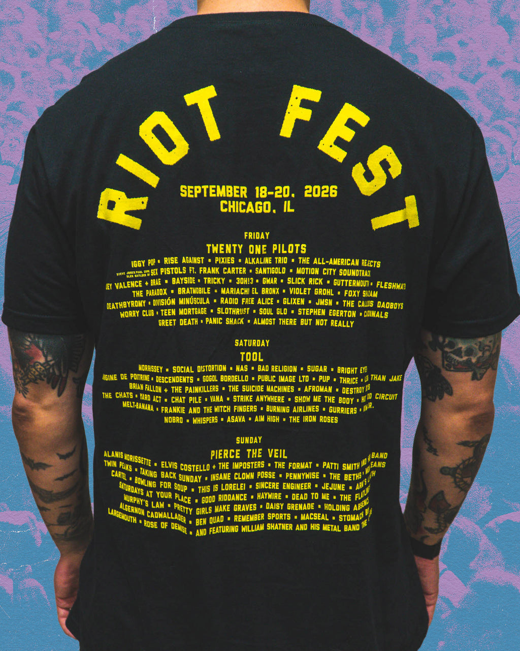 2026 Yellow Text Lineup Tee