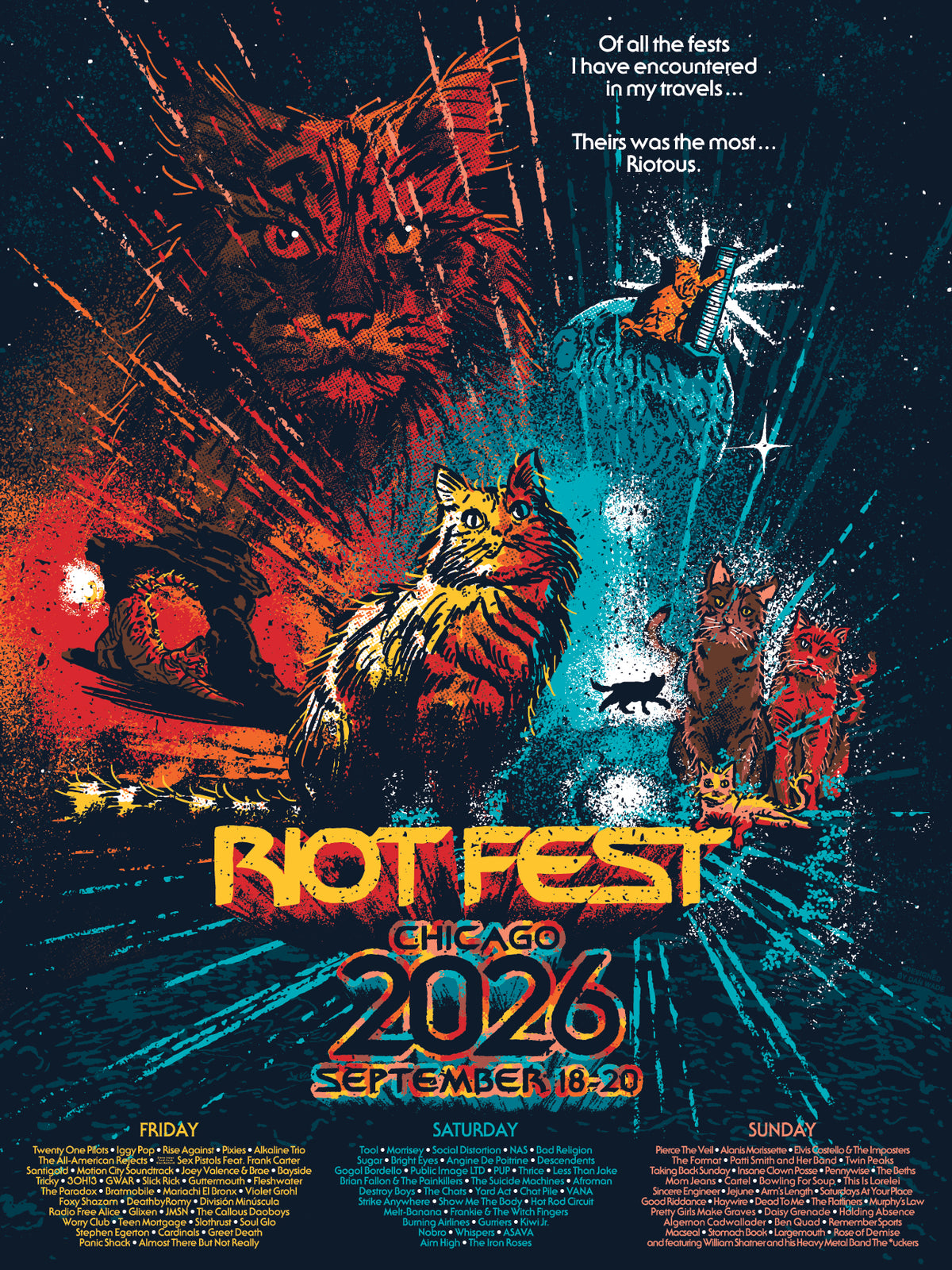 2026 Cats of Wrath Screen Printed Poster
