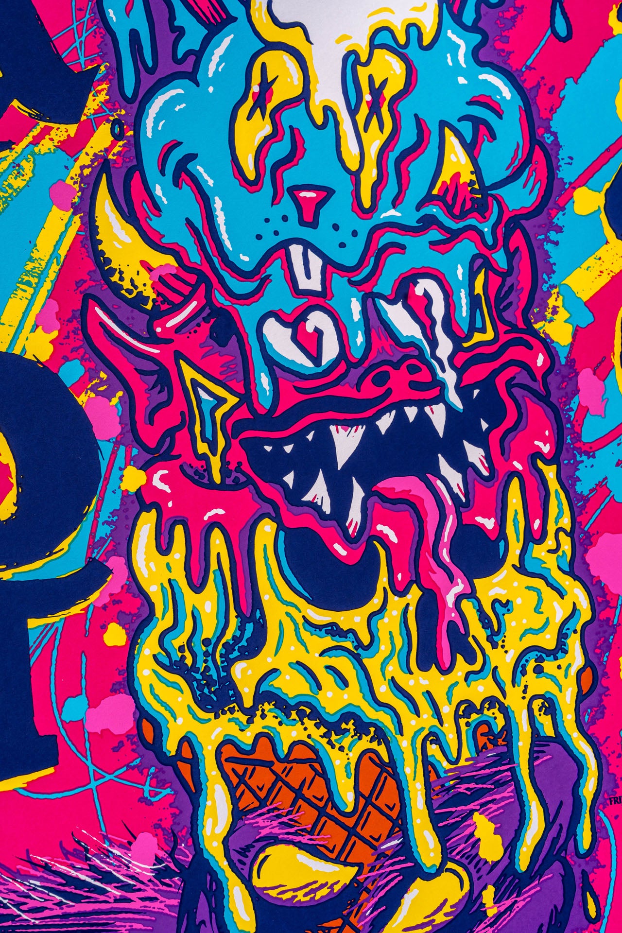 2023 Riot Fest Ice Cream Screen Printed Lineup Poster