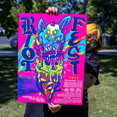 2023 Riot Fest Ice Cream Screen Printed Lineup Poster