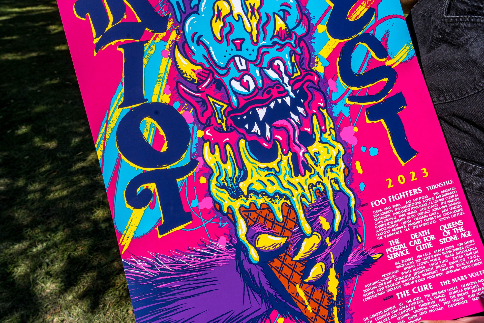 2023 Riot Fest Ice Cream Screen Printed Lineup Poster