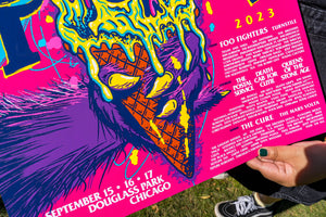 2023 Riot Fest Ice Cream Screen Printed Lineup Poster Preorder