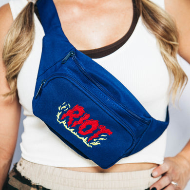 Flame Embroidered Fanny Pack