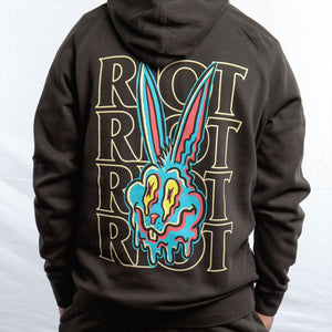 Riot Melted Bunny Black Hoodie